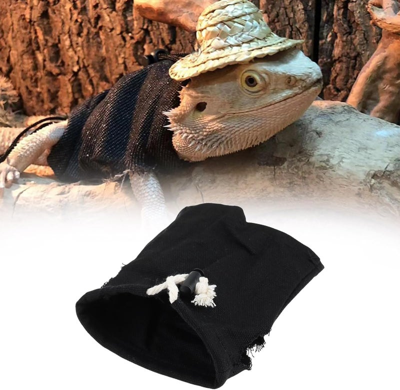 Briny River 2pcs Bearded Dragon Lizard Clothes Sweater Jacket, Leopard and Black - Image 3